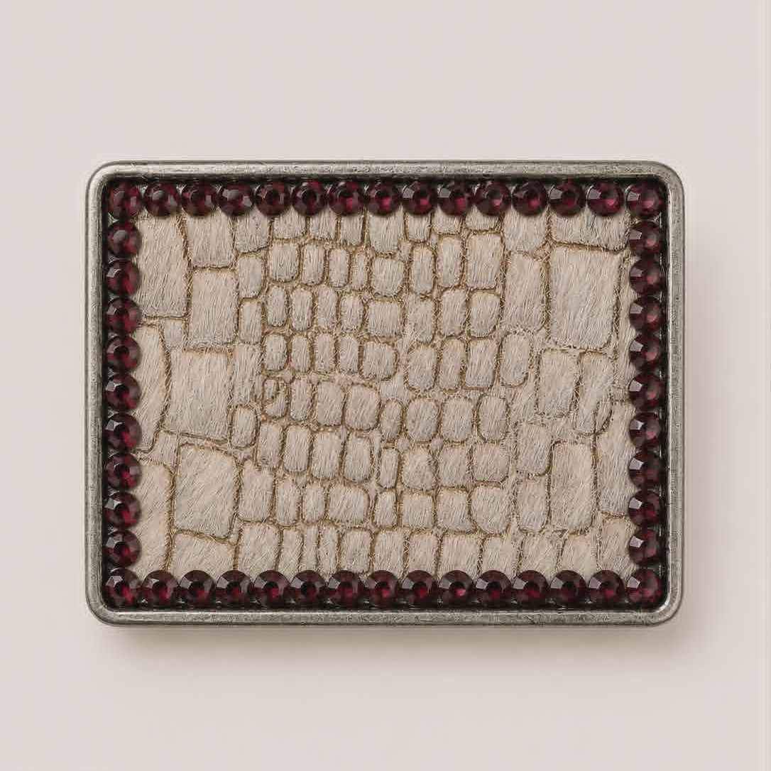 Silvery Cowhide Buckle